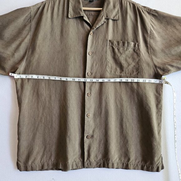 Tommy Bahama Silk Button Down Short Sleeved Shirt  Mens XL Relax Fit Brown - Picture 2 of 14